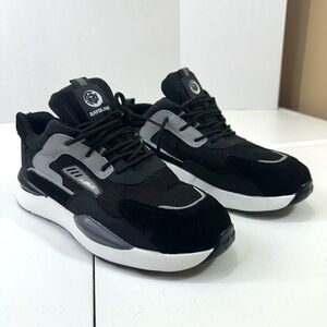 Men's Black and Gray Steel Toe Work/Safety Sneakers